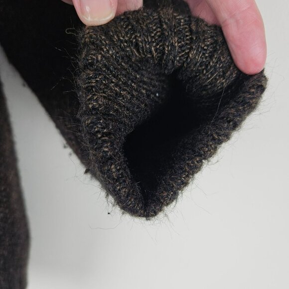 ALPACA FULL ZIP SWEATER Womens XL Peru ARTE INKA BERFASS Brown Pockets Soft - Picture 4 of 13